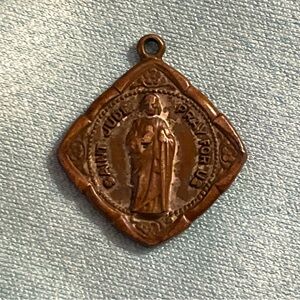 Vintage Brass Rosary Shrine of Saint Jude Detroit MI Pendant Medal Catholic